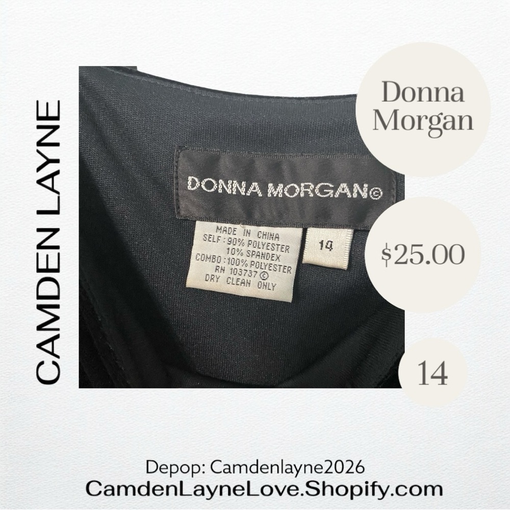 Donna Morgan Elegant Black Pleated Midi Dress - Picture 4 of 6